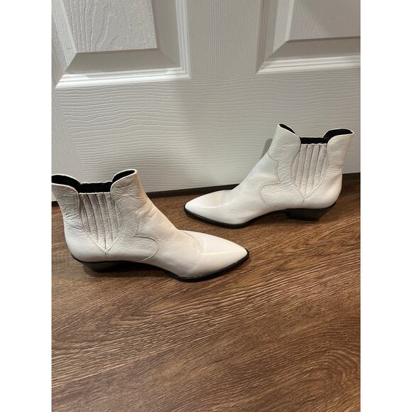 Rebecca Minkoff Women's Kaidienne Pointed Toe Leather Low-Heel Booties 7.5 - Picture 4 of 12